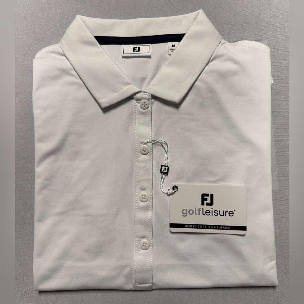 FootJoy - Women’s Medium - White Short Sleeve Golf Polo - NEW